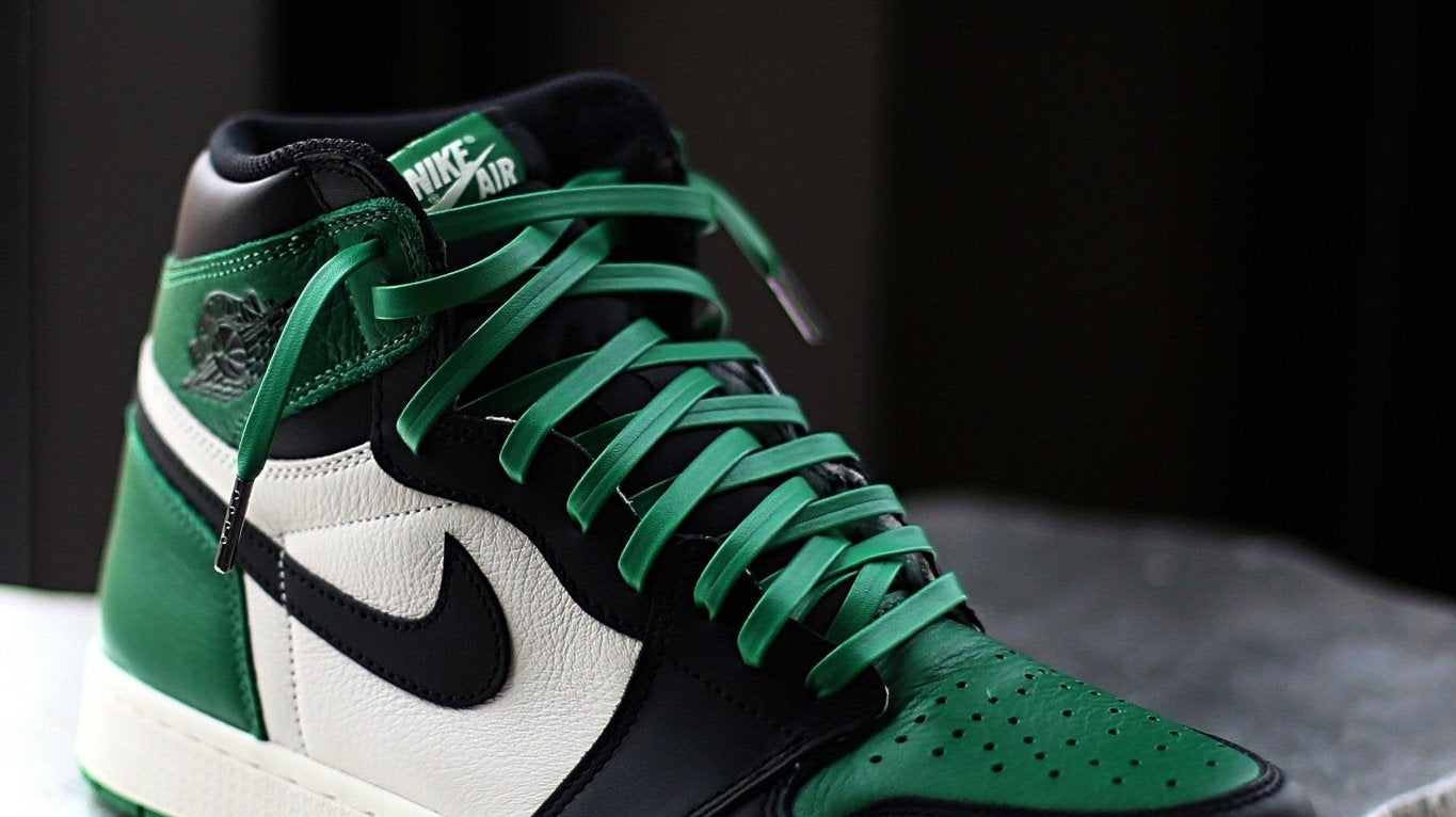 New Leather Laces For The Pine Green Jordan 1 - Shoe Lace Supply
