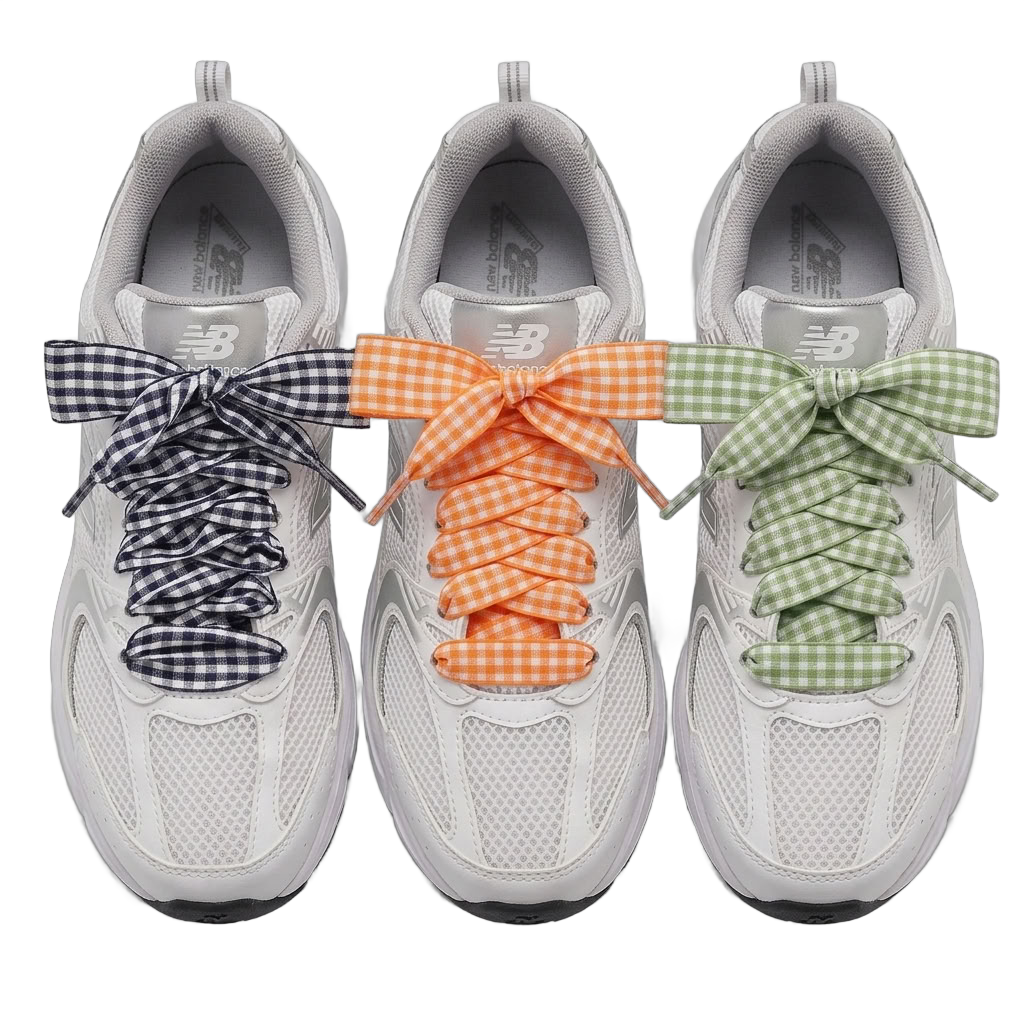ribbon gingham shoe laces