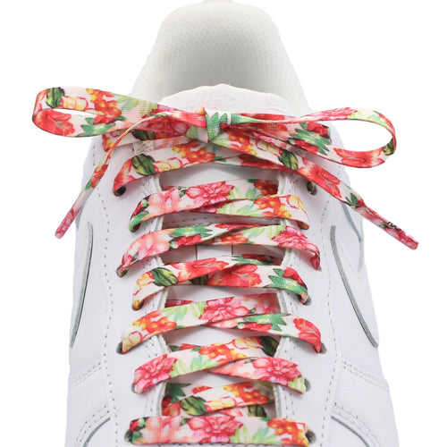 Flat Printed Shoe Laces - Floral - Shoe Lace Supply Flat Printed Shoe Laces - Floral