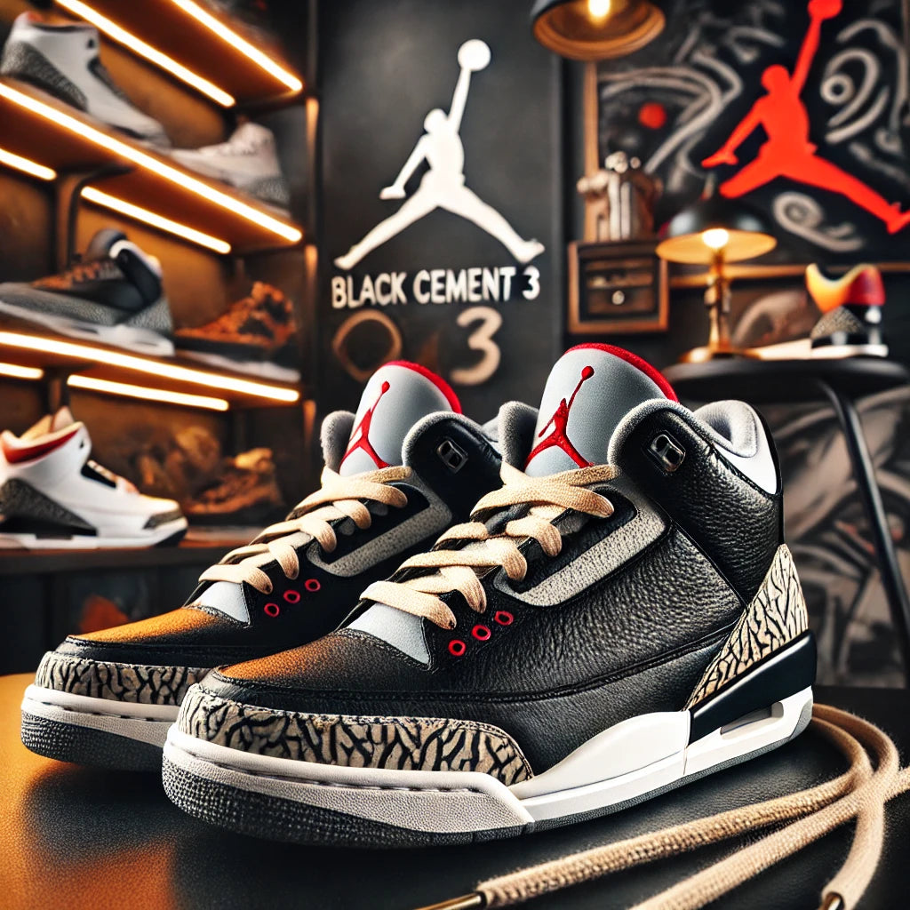 Jordan 3 shoe laces black cement