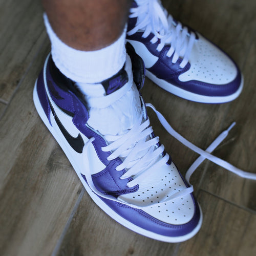 Best shoe laces for your Court Purple Air Jordan 1s. - Shoe Lace Supply 