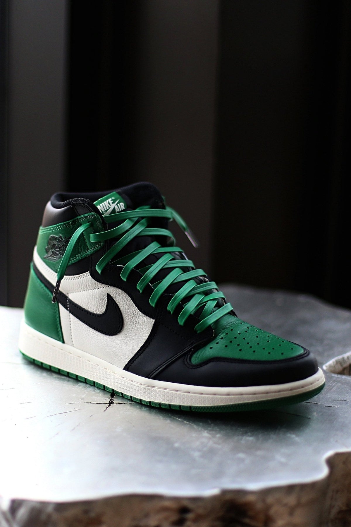 New Leather Laces For The Pine Green Jordan 1 - Shoe Lace Supply