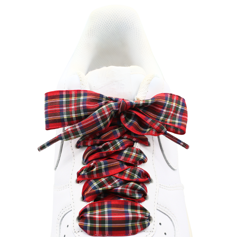 plaid ribbon shoe laces