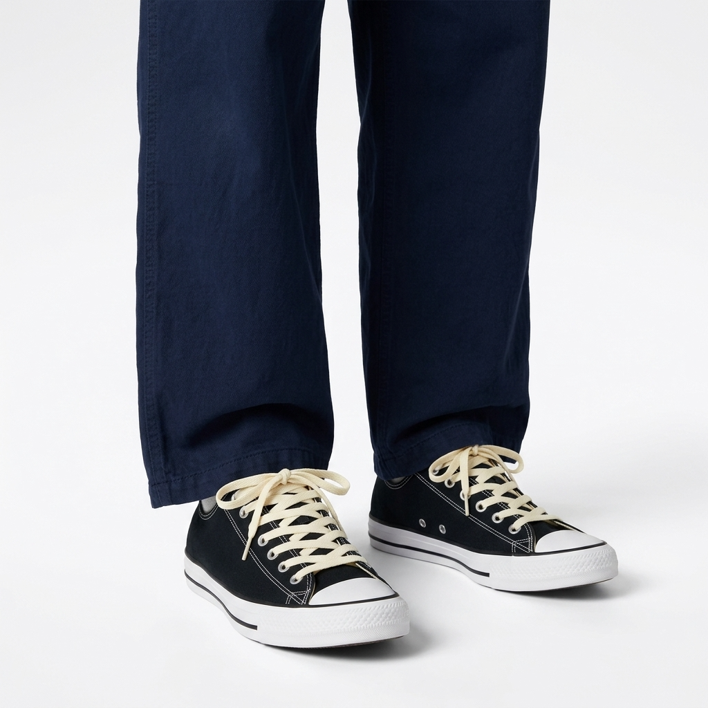 Converse Shoe Laces Styled on Black Chuck Taylor Sneakers