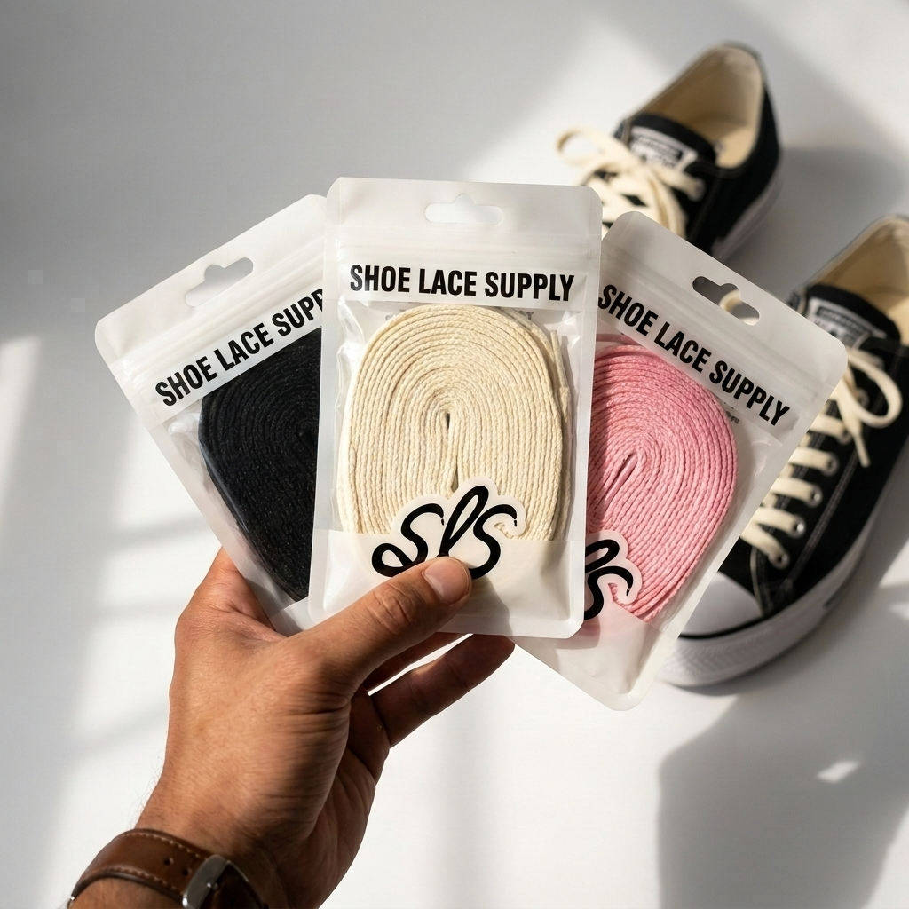 Converse Shoe Laces Packaging in Hand