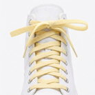 Vintage Cream Converse Shoe Laces Laced on High Top Sneaker