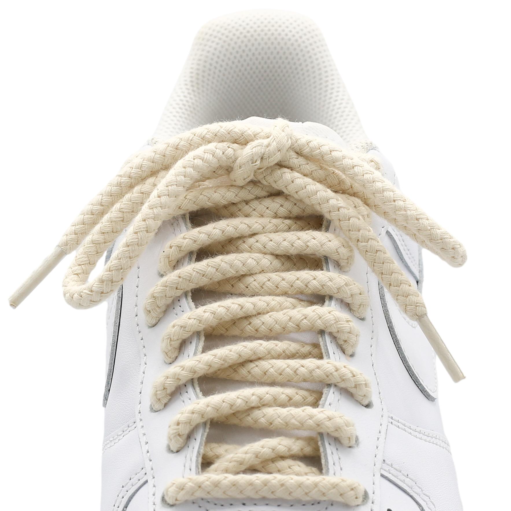 Thick Rope Shoe Laces Cream Sail off White Braided Shoelaces Travis SB Dunk  