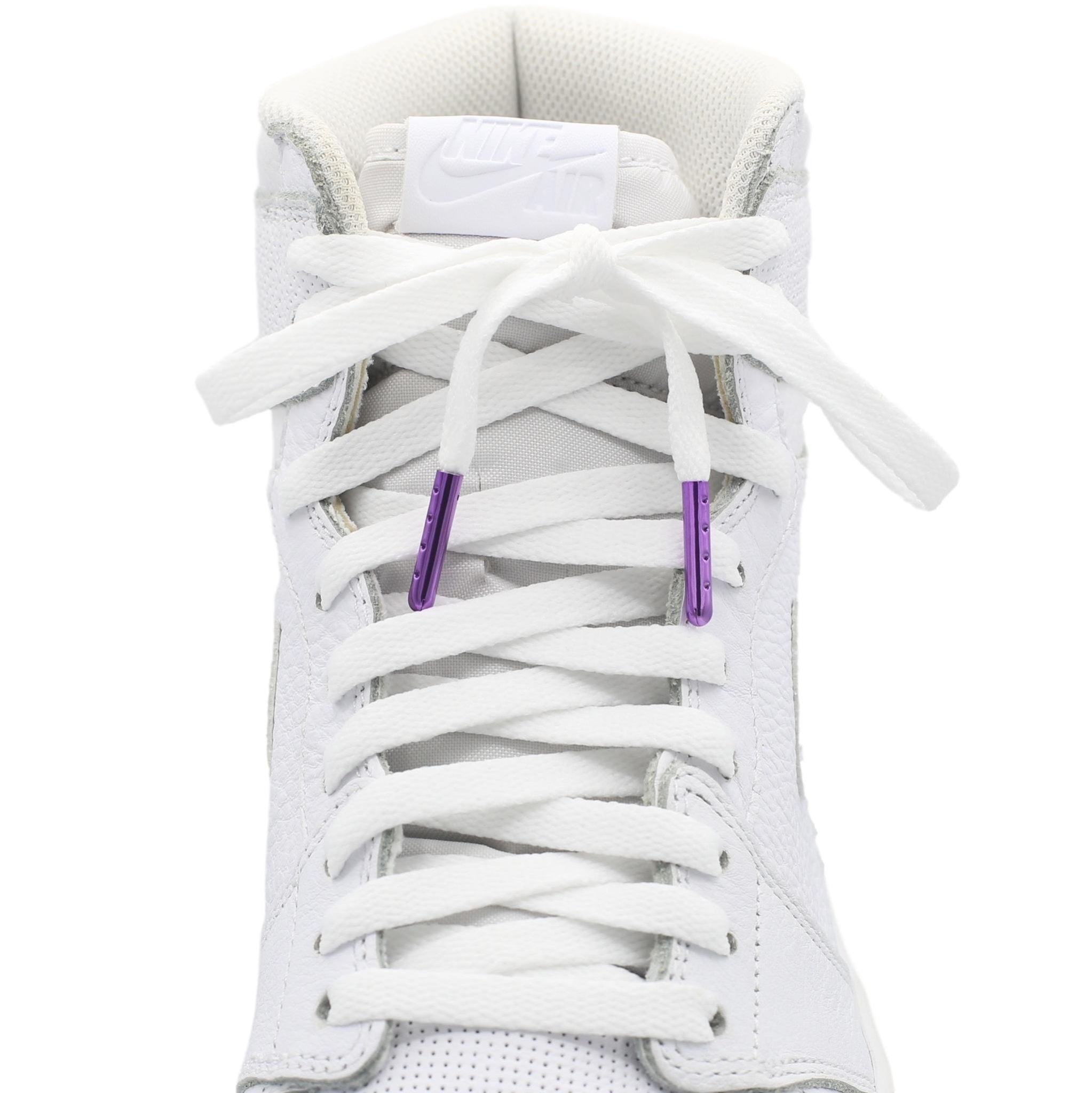 Round Metal Tip Sneaker or Boot Shoelaces White / Black Shoe Lace Strings  With Gold or Silver Aglets 
